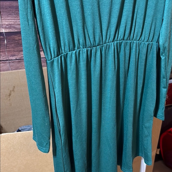 Teal Long Sleeve woman’s Amazon Dress with pockets large - Picture 3 of 6